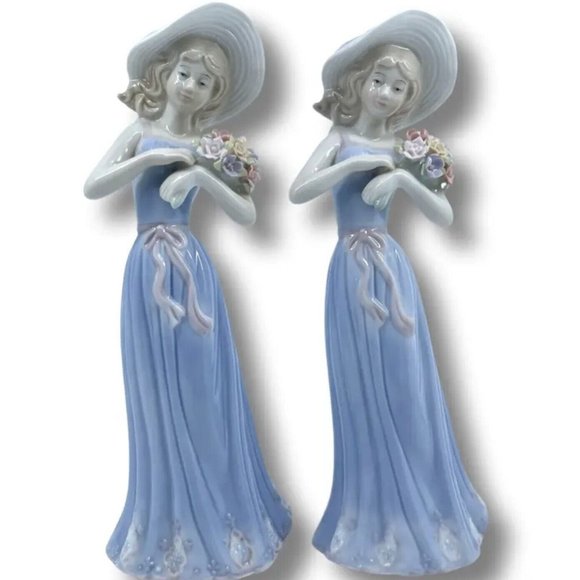 Accents Vtg 9s Porcelain 8 Figurine Woman W Hat House Of Lloyd